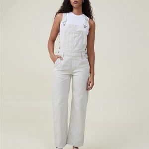 CottonOn Denim Overalls. White Pinstripes. Woman’s Small